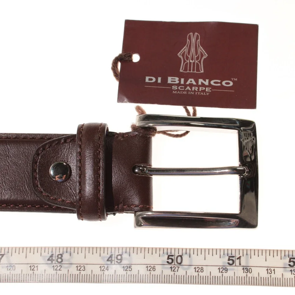 Di Bianco NWT Cut to Size Dress Belt In Solid Brown Leather One Size